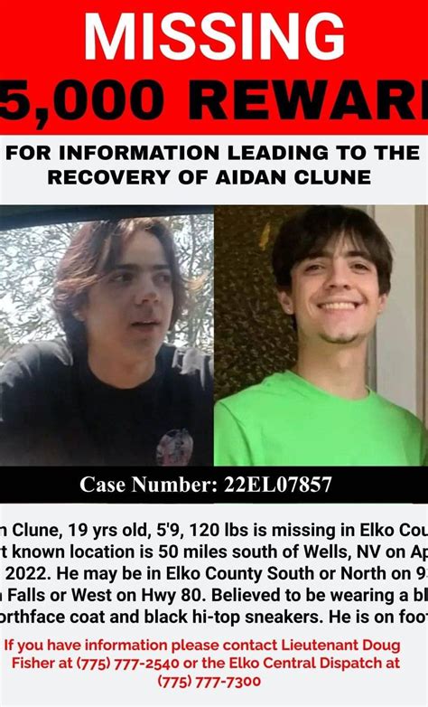 No one has mentioned (as I just found out yesterday June 17,2022 that there was a disappearance of another 19 year old male, Aidan Clune (originating from . . Aidan clune missing update